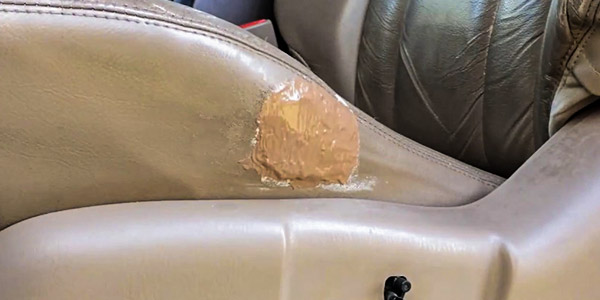 failed DIY leather seat repair